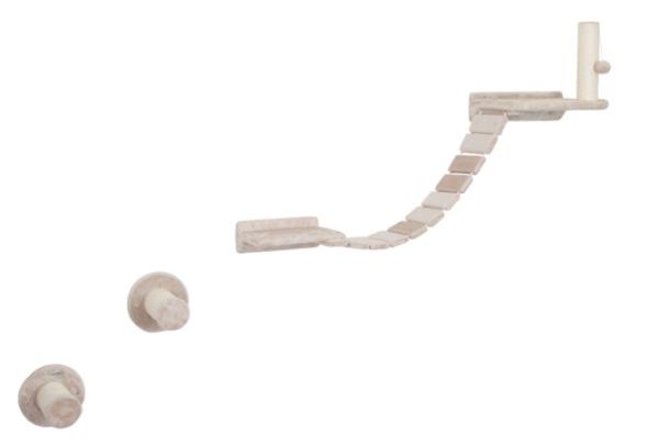 Kerbl Katzen-Kletterwand Matterhorn, Katzenspielplatz zur Wandmontage, Hängebrücke